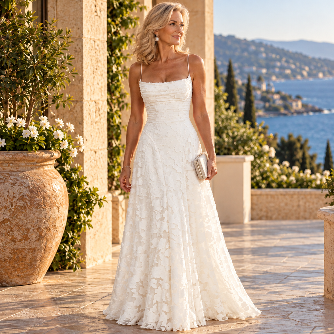 Penelope | Elegant Lace Maxi Races Dress with Corset Bodice