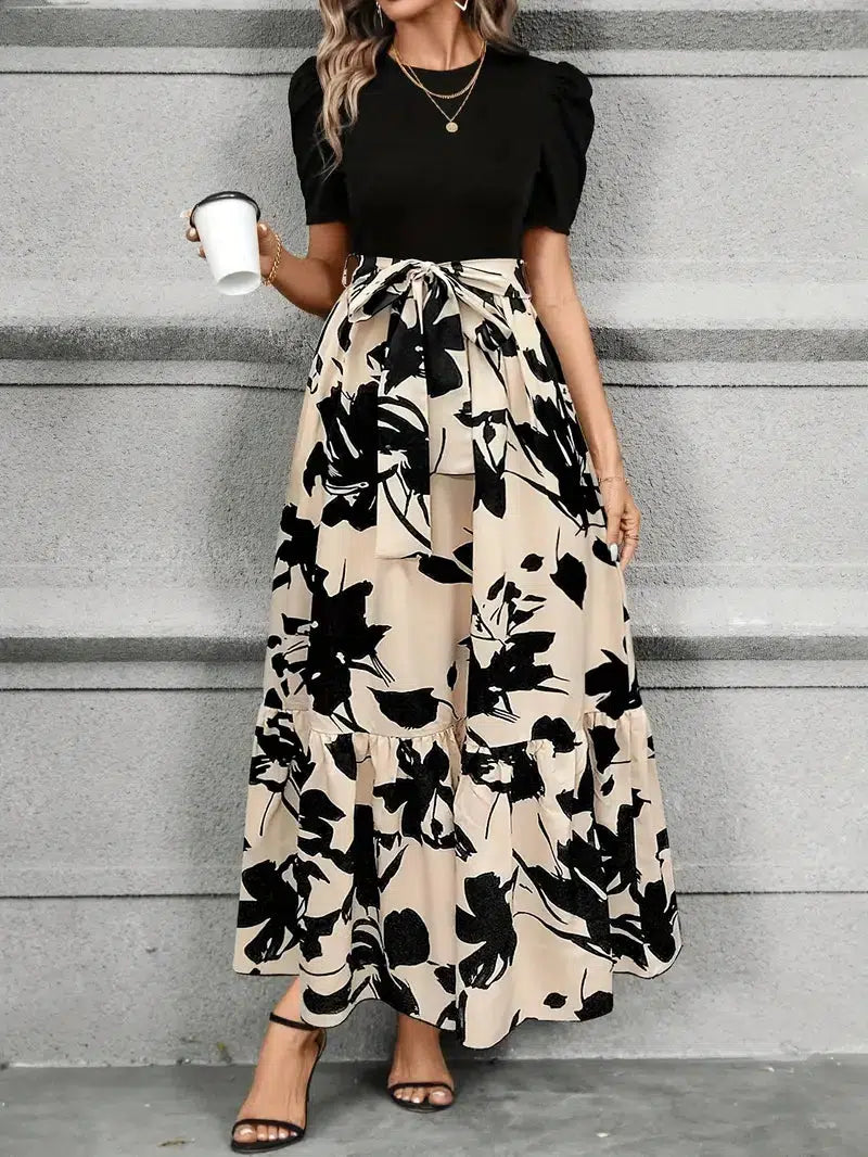 Aaliyah | Cosy Floral Tie-Waist Maxi Races Dresses