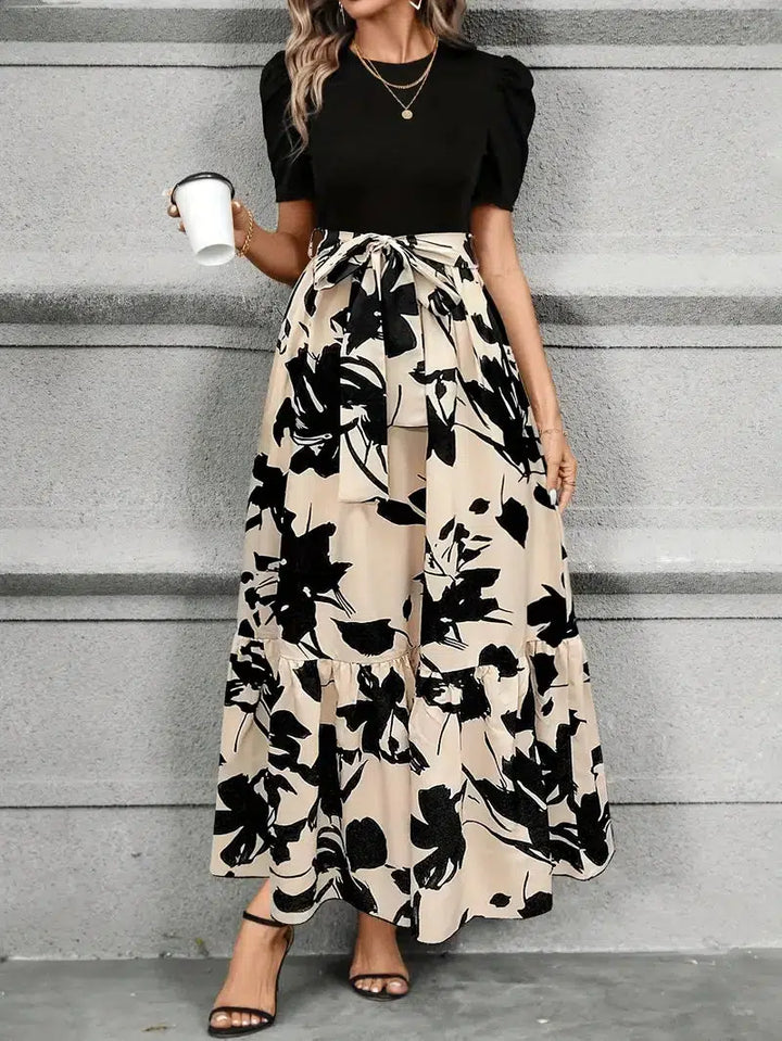 Aaliyah | Cosy Floral Tie-Waist Maxi Races Dresses