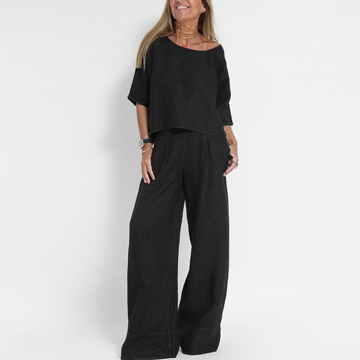 Aaliyah | Polished Wide Leg Linen Pants Look Set
