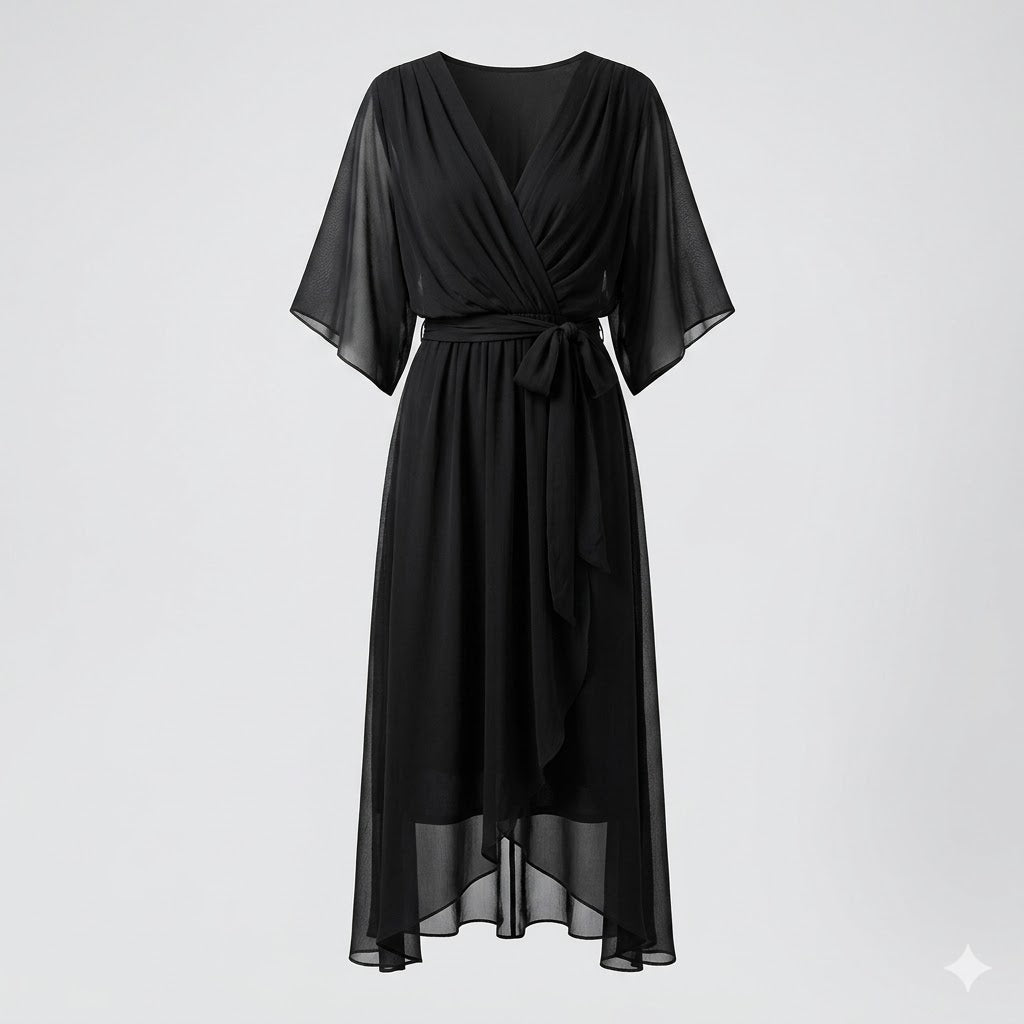 Aaliyah | Refined Kimono Sleeve Wrap Race Dress