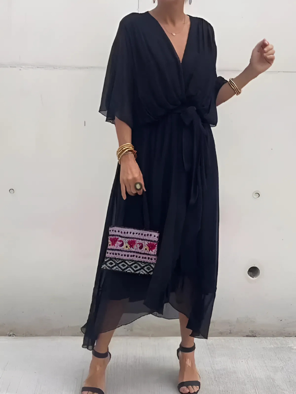 Aaliyah | Refined Kimono Sleeve Wrap Race Dress