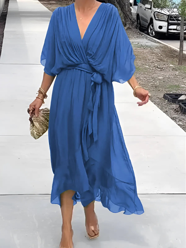 Aaliyah | Refined Kimono Sleeve Wrap Race Dress