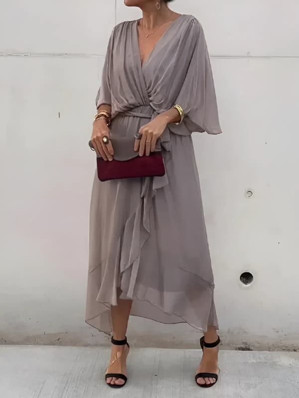 Aaliyah | Refined Kimono Sleeve Wrap Race Dress