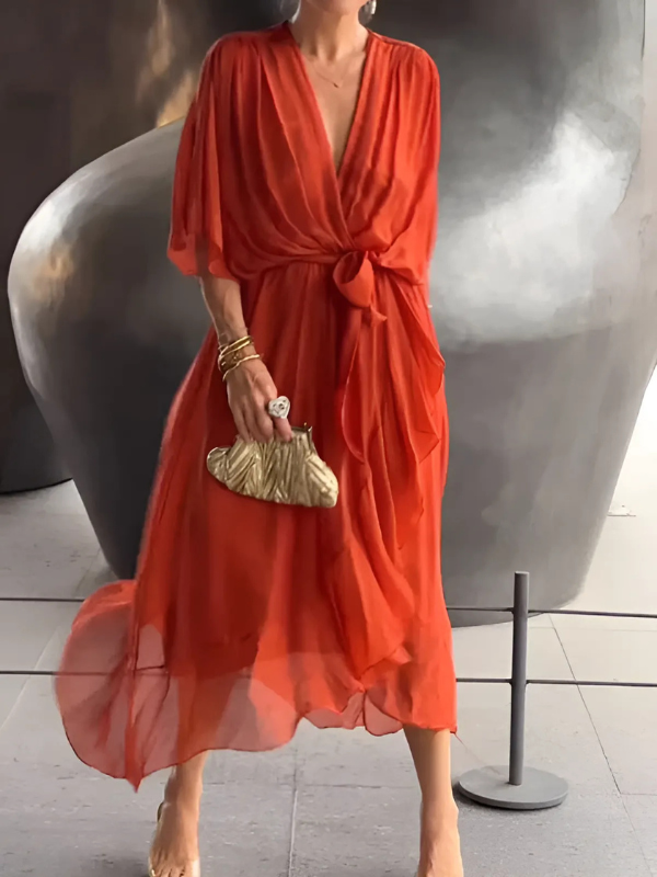 Aaliyah | Refined Kimono Sleeve Wrap Race Dress
