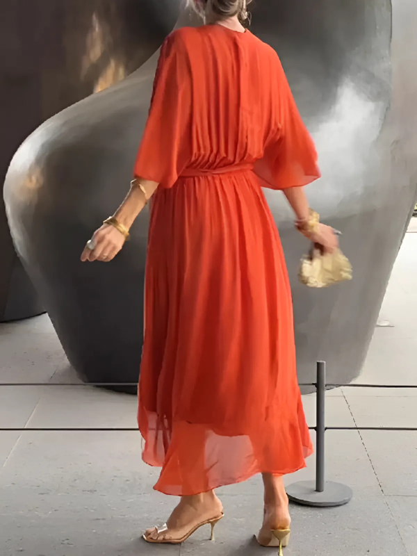 Aaliyah | Refined Kimono Sleeve Wrap Race Dress