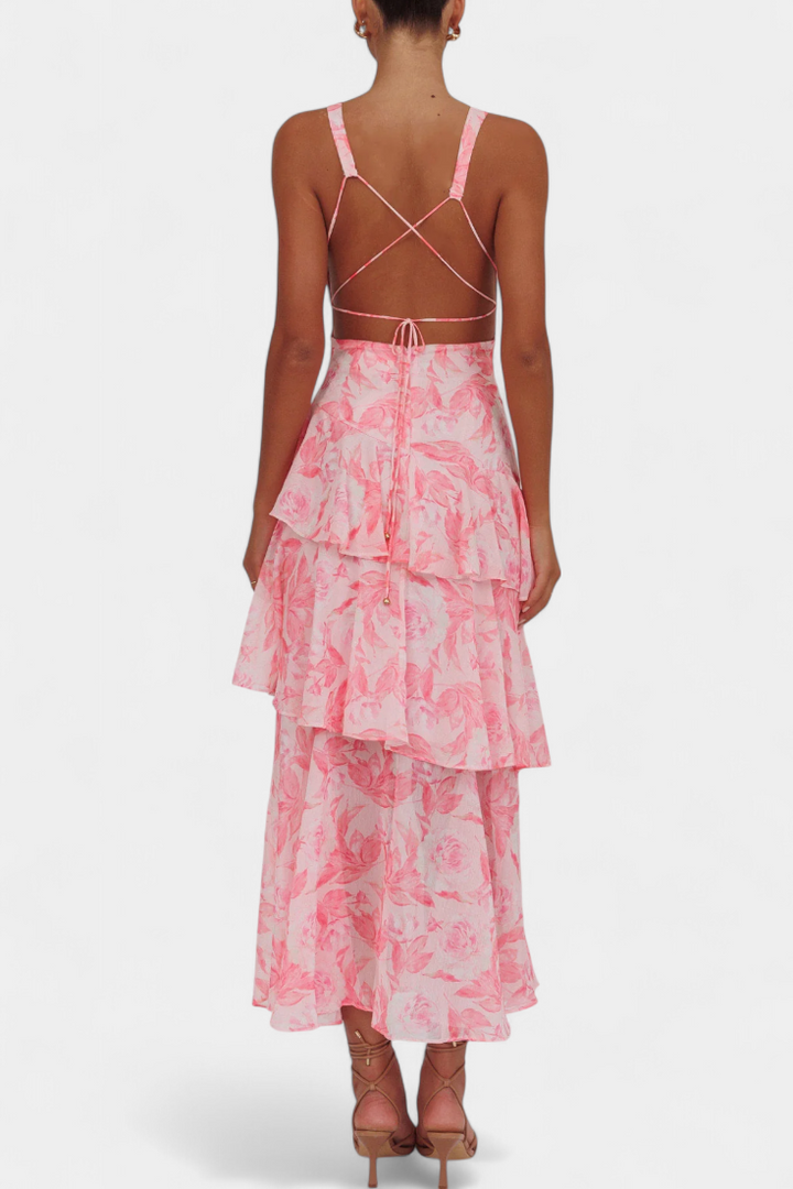 Aaliyah | Refined Tiered Ruffle Maxi Races Dress