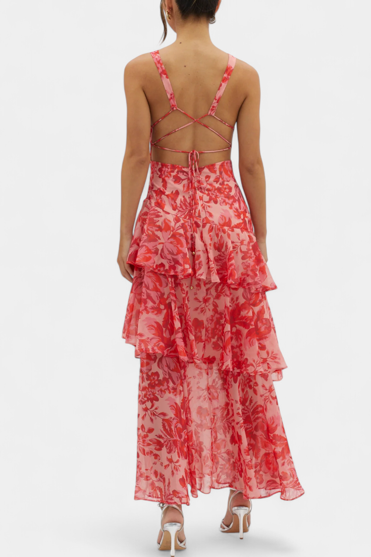 Aaliyah | Refined Tiered Ruffle Maxi Races Dress