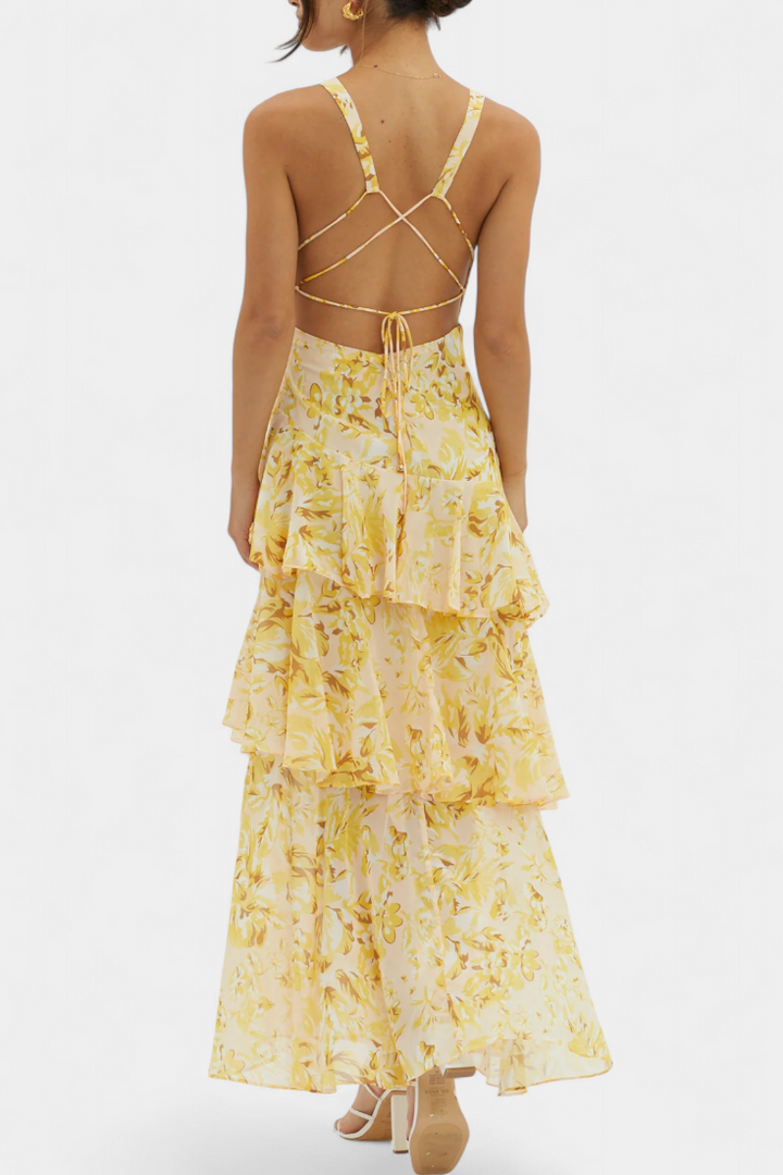 Aaliyah | Refined Tiered Ruffle Maxi Races Dress