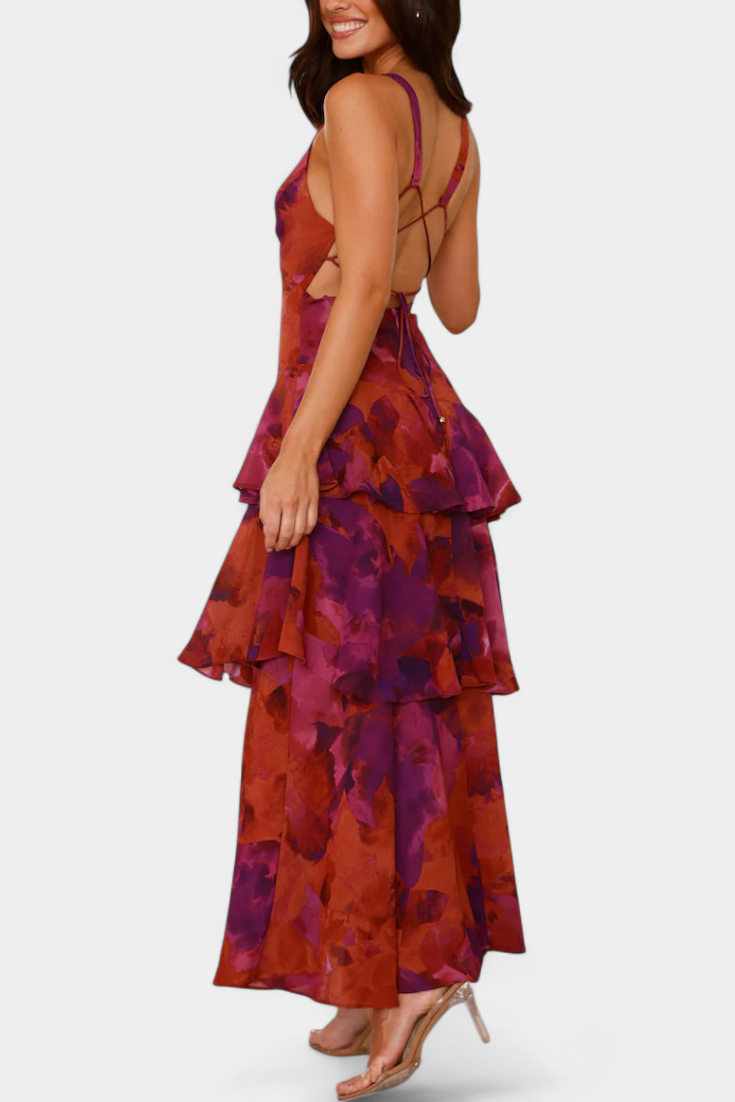 Aaliyah | Refined Tiered Ruffle Maxi Races Dress