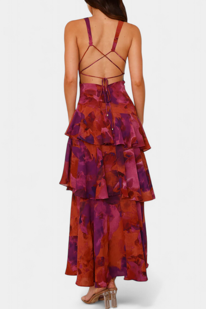 Aaliyah | Refined Tiered Ruffle Maxi Races Dress