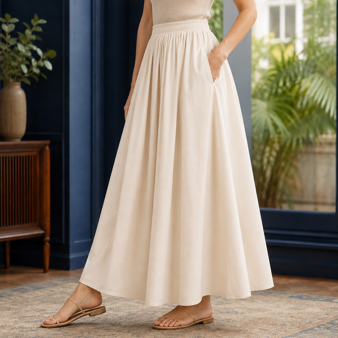 Aaliyah | Timeless High Waisted A-Line Maxi Skirt