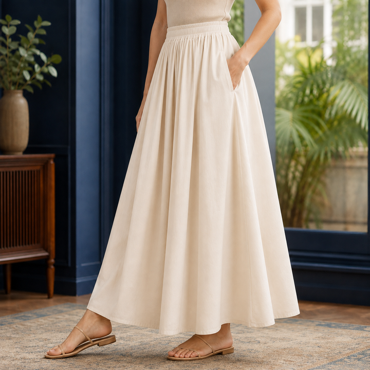 Aaliyah | Timeless High Waisted A-Line Maxi Skirt