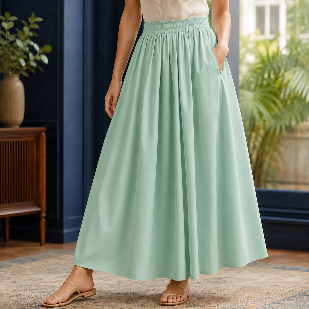 Aaliyah | Timeless High Waisted A-Line Maxi Skirt