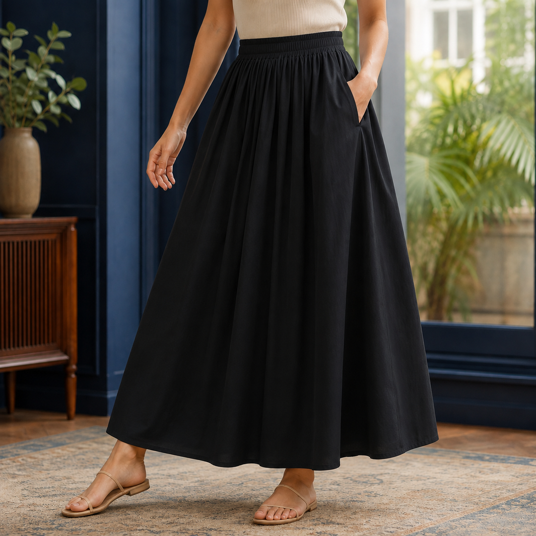 Aaliyah | Timeless High Waisted A-Line Maxi Skirt