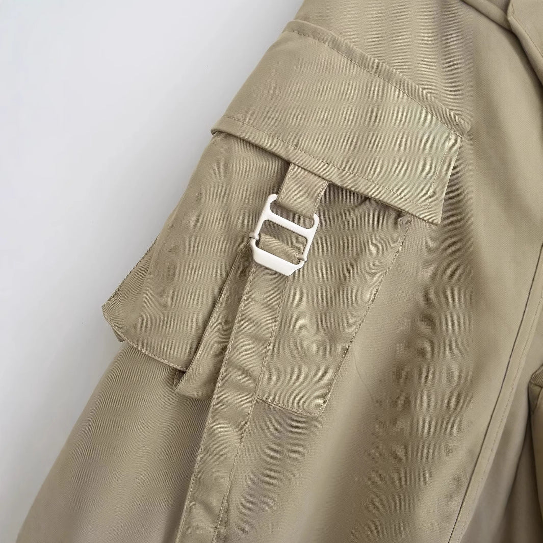 Abigail | Relaxed A-Line Cargo Pocket Midi Skirt