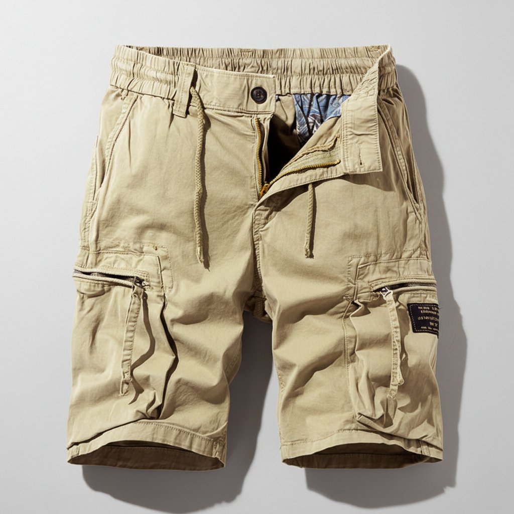 Adam | Elastic Waist Mens Shorts with Cargo Pockets