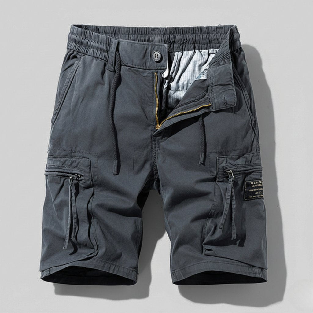 Adam | Elastic Waist Mens Shorts with Cargo Pockets