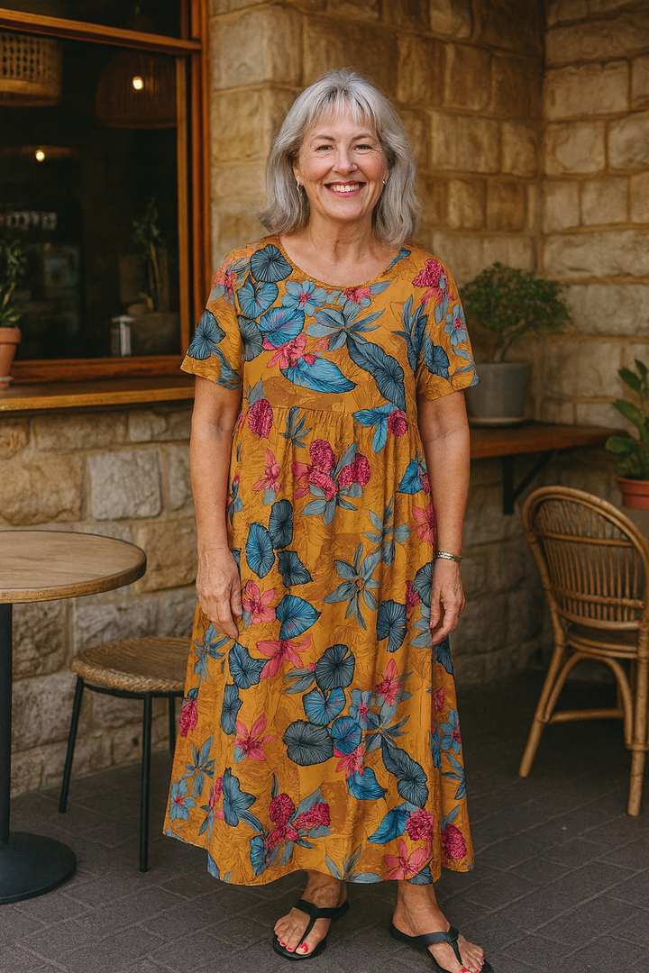 Addison | Classic Floral Print Short Sleeve Casual Dress