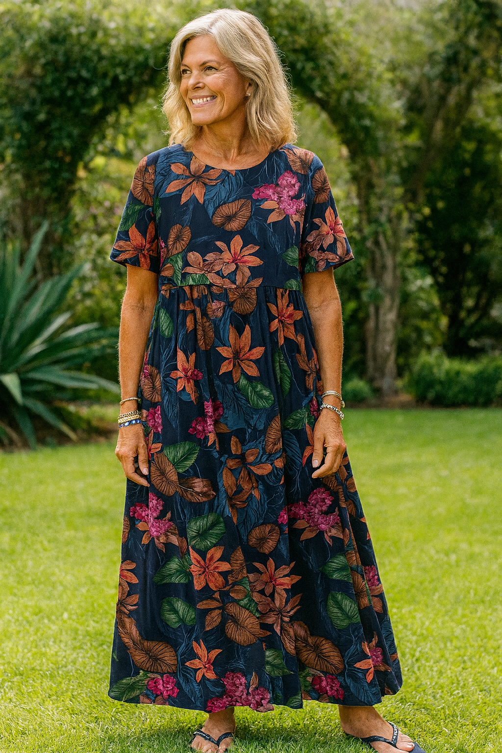 Addison | Classic Floral Print Short Sleeve Casual Dress