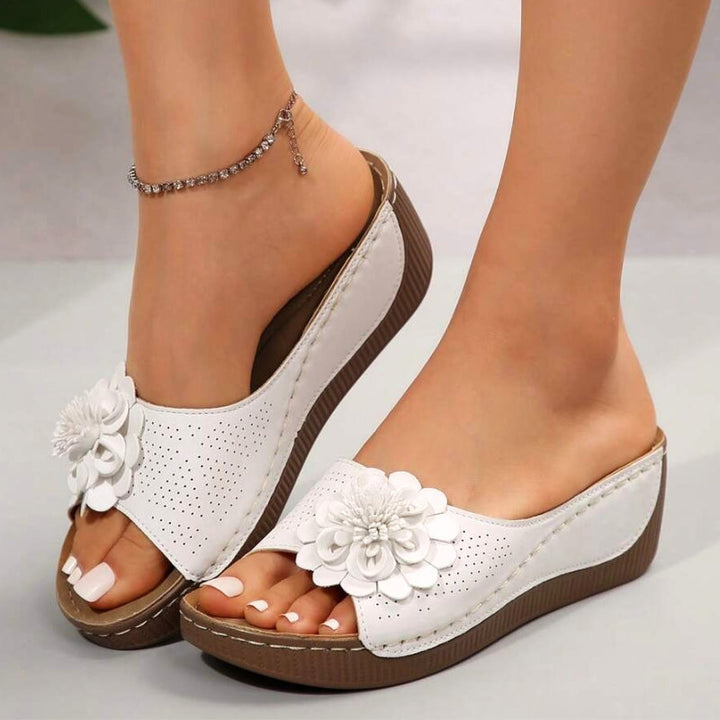 Addison | Effortless Floral Wedge Platform Sandals