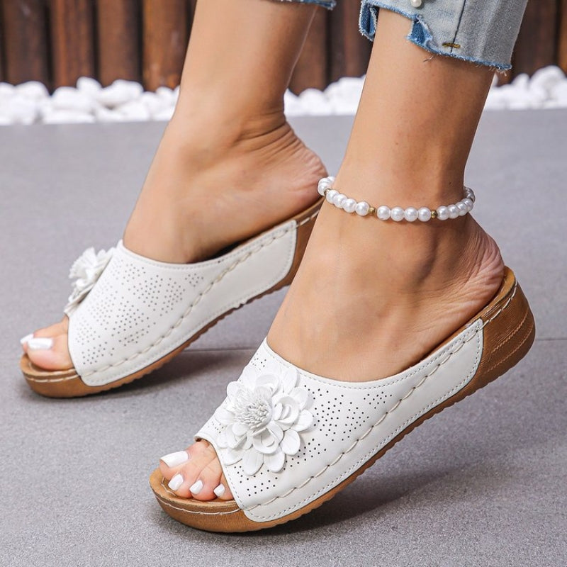 Addison | Effortless Floral Wedge Platform Sandals