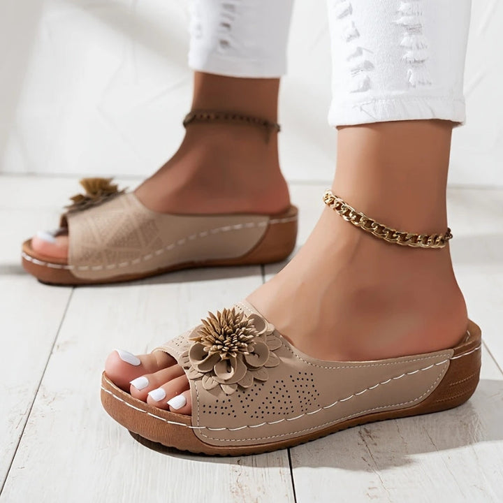 Addison | Effortless Floral Wedge Platform Sandals