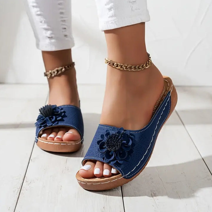 Addison | Effortless Floral Wedge Platform Sandals