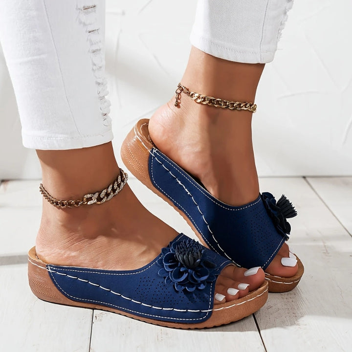 Addison | Effortless Floral Wedge Platform Sandals