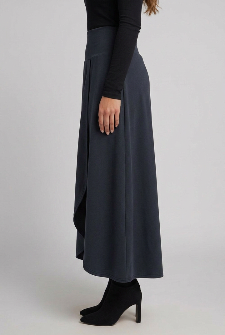 Addison | Refined High Waisted Wrap Front Maxi Skirt