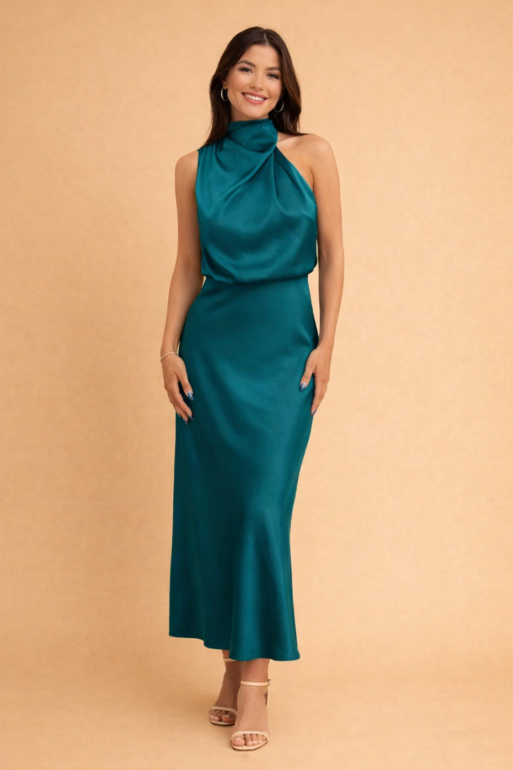 Addison | Stylish One-Shoulder Races Dresses Satin Midi Dress