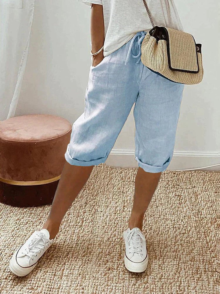 Adeline | Cosy Drawstring Cropped Bermuda Shorts