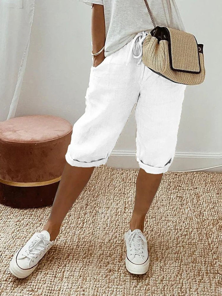 Adeline | Cosy Drawstring Cropped Bermuda Shorts