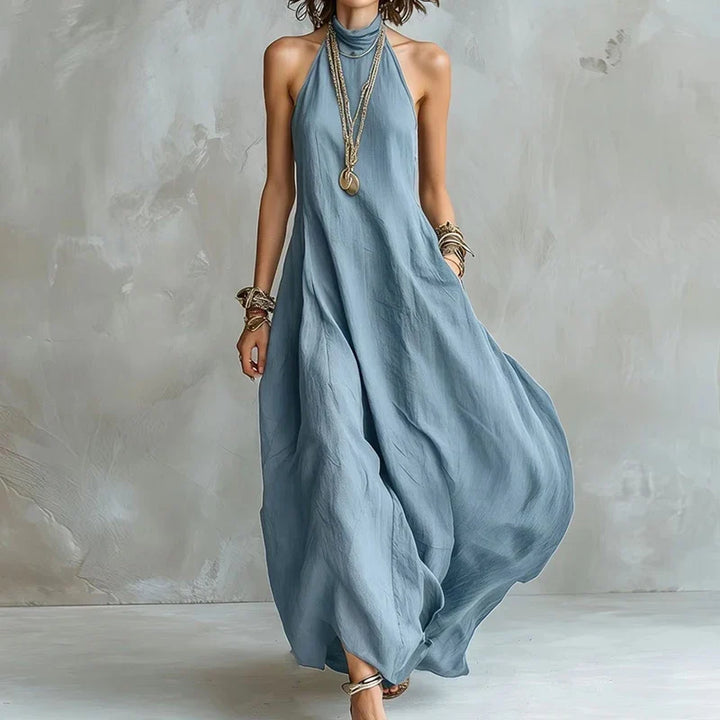 Adeline | Effortless Flowy Halter Maxi Summer Dresses