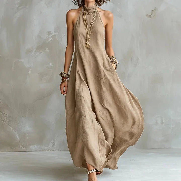 Adeline | Effortless Flowy Halter Maxi Summer Dresses