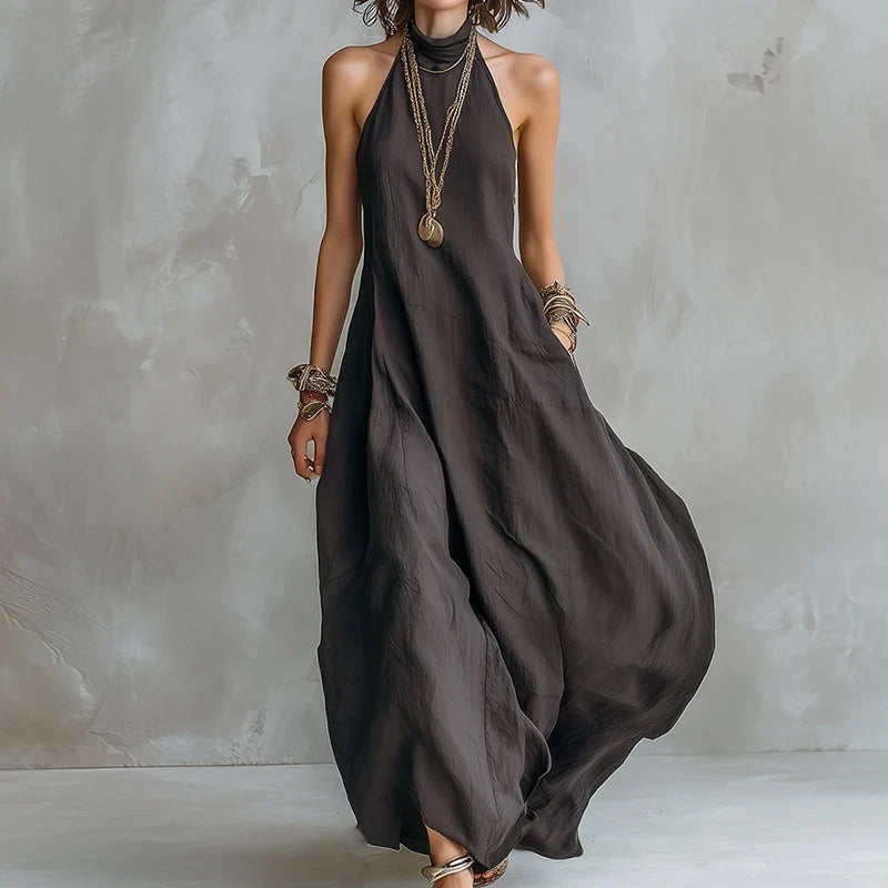 Adeline | Effortless Flowy Halter Maxi Summer Dresses