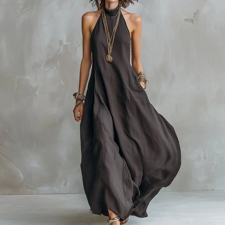 Adeline | Effortless Flowy Halter Maxi Summer Dresses