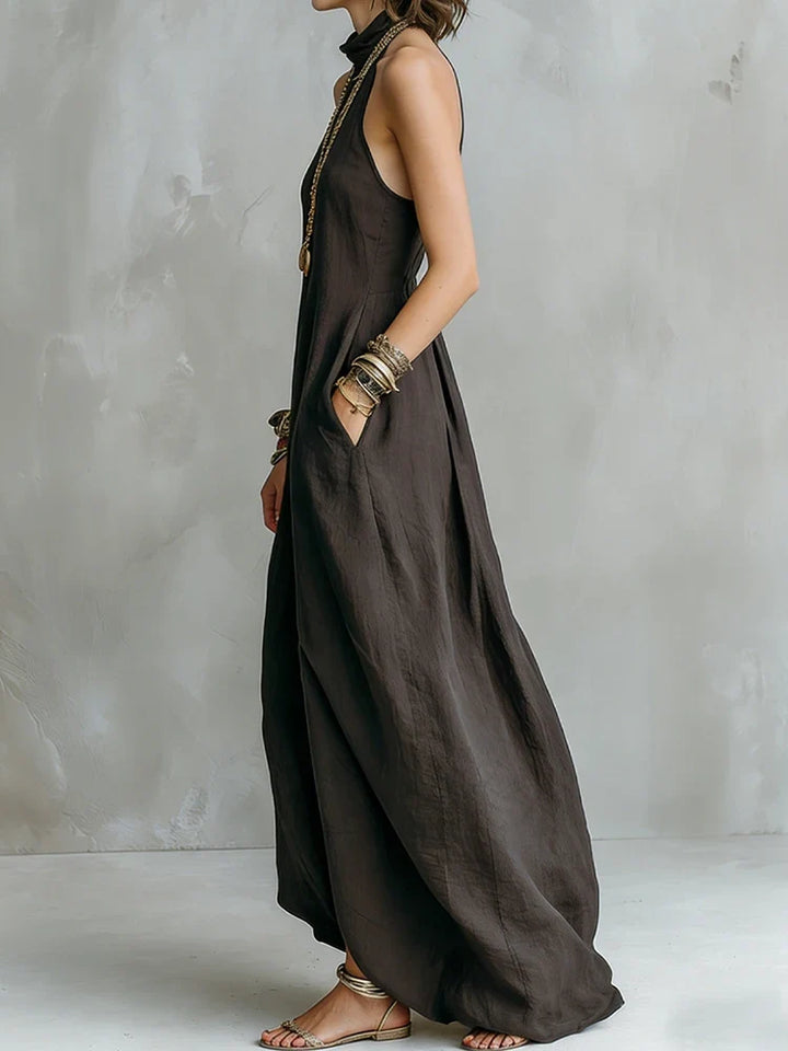Adeline | Effortless Flowy Halter Maxi Summer Dresses