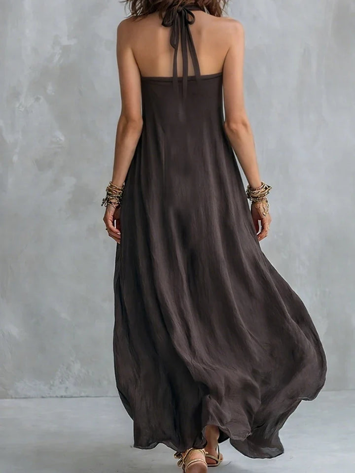 Adeline | Effortless Flowy Halter Maxi Summer Dresses