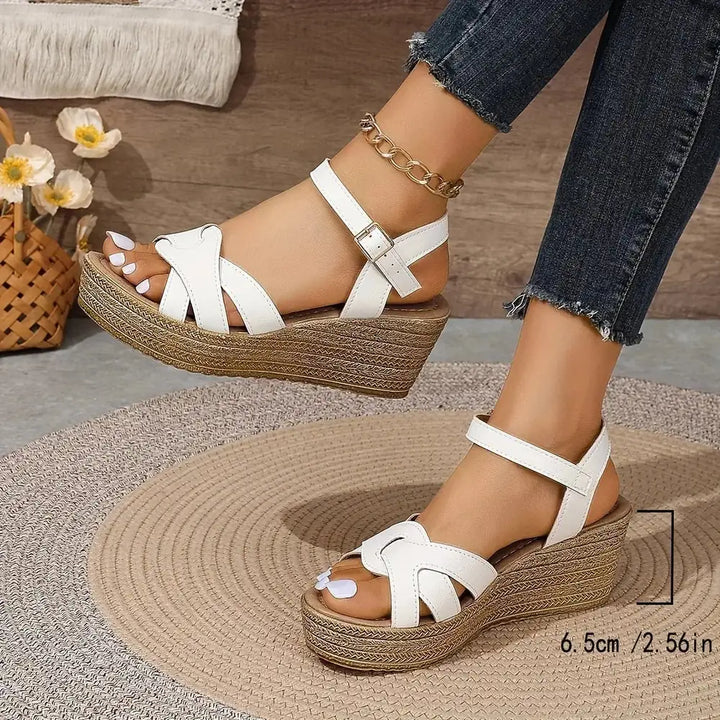 Adeline | Relaxed Espadrille Wedge Platform Sandals