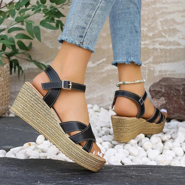 Adeline | Relaxed Espadrille Wedge Platform Sandals