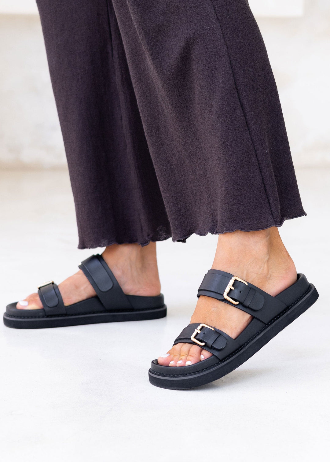 Adeline | Stylish Double Buckle Platform Sandals