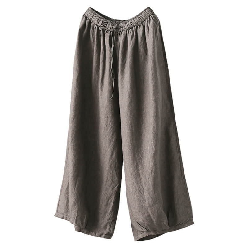 Adeline | Timeless Elastic Waist Wide Leg Linen Pants