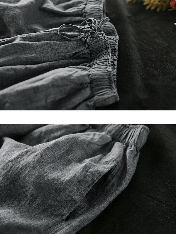 Adeline | Timeless Elastic Waist Wide Leg Linen Pants