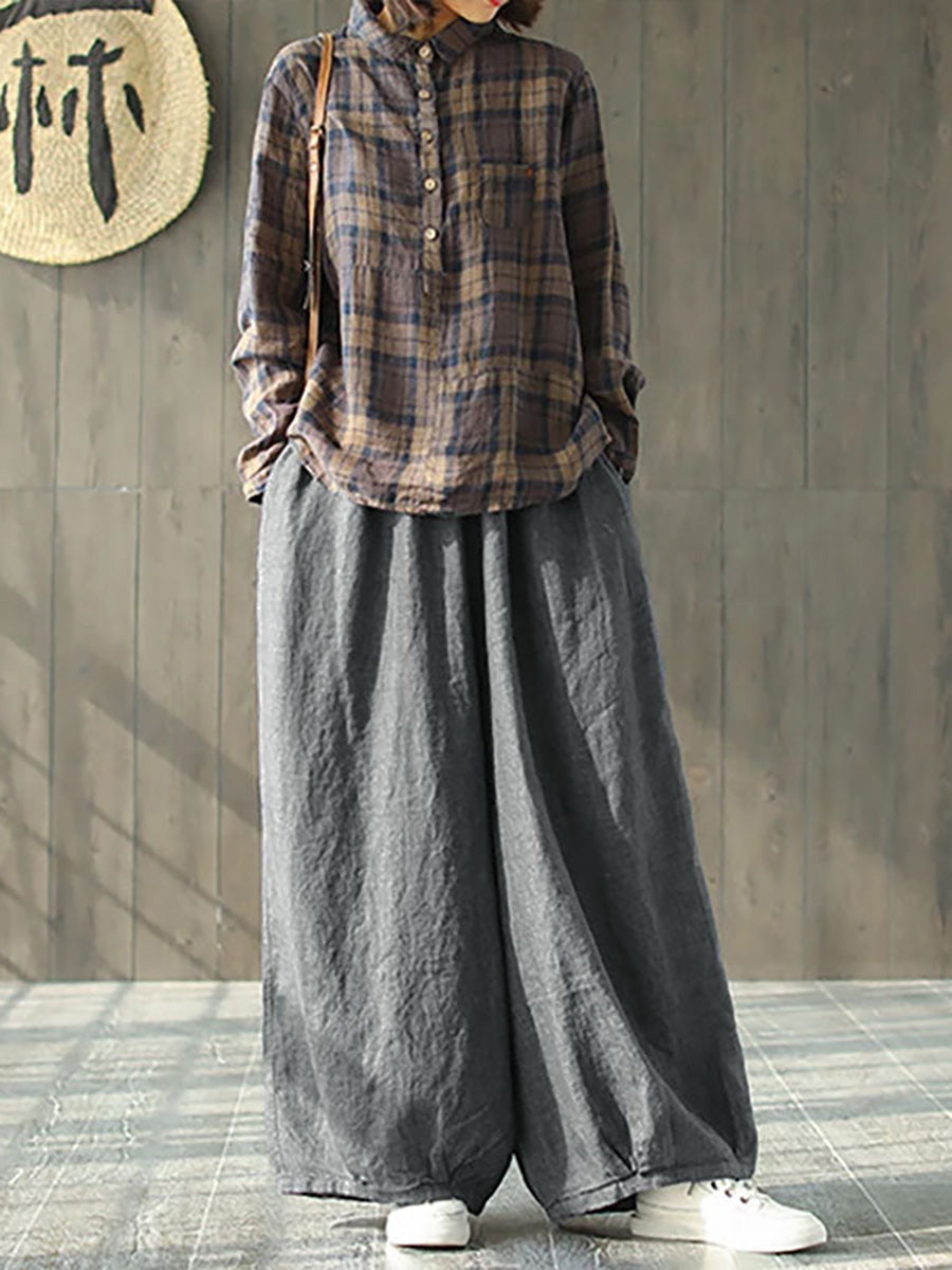 Adeline | Timeless Elastic Waist Wide Leg Linen Pants