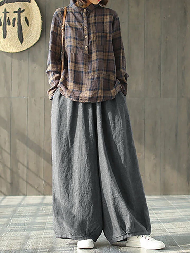Adeline | Timeless Elastic Waist Wide Leg Linen Pants