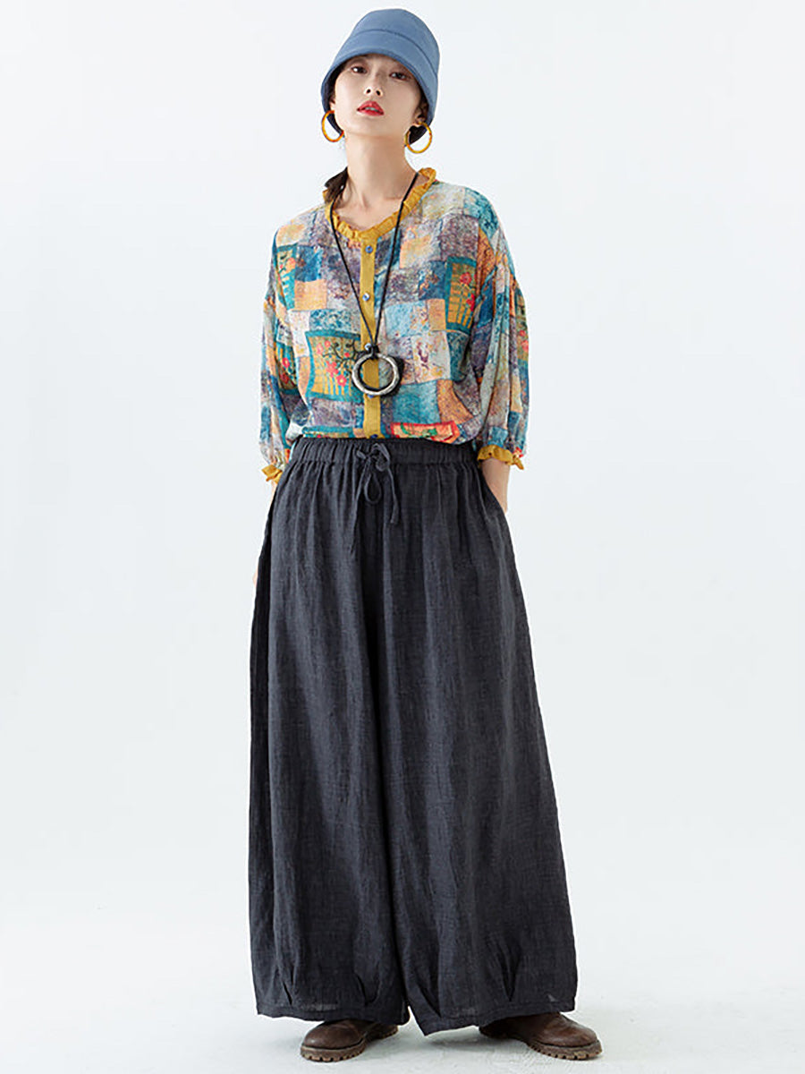 Adeline | Timeless Elastic Waist Wide Leg Linen Pants