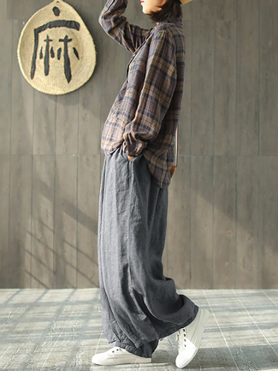 Adeline | Timeless Elastic Waist Wide Leg Linen Pants