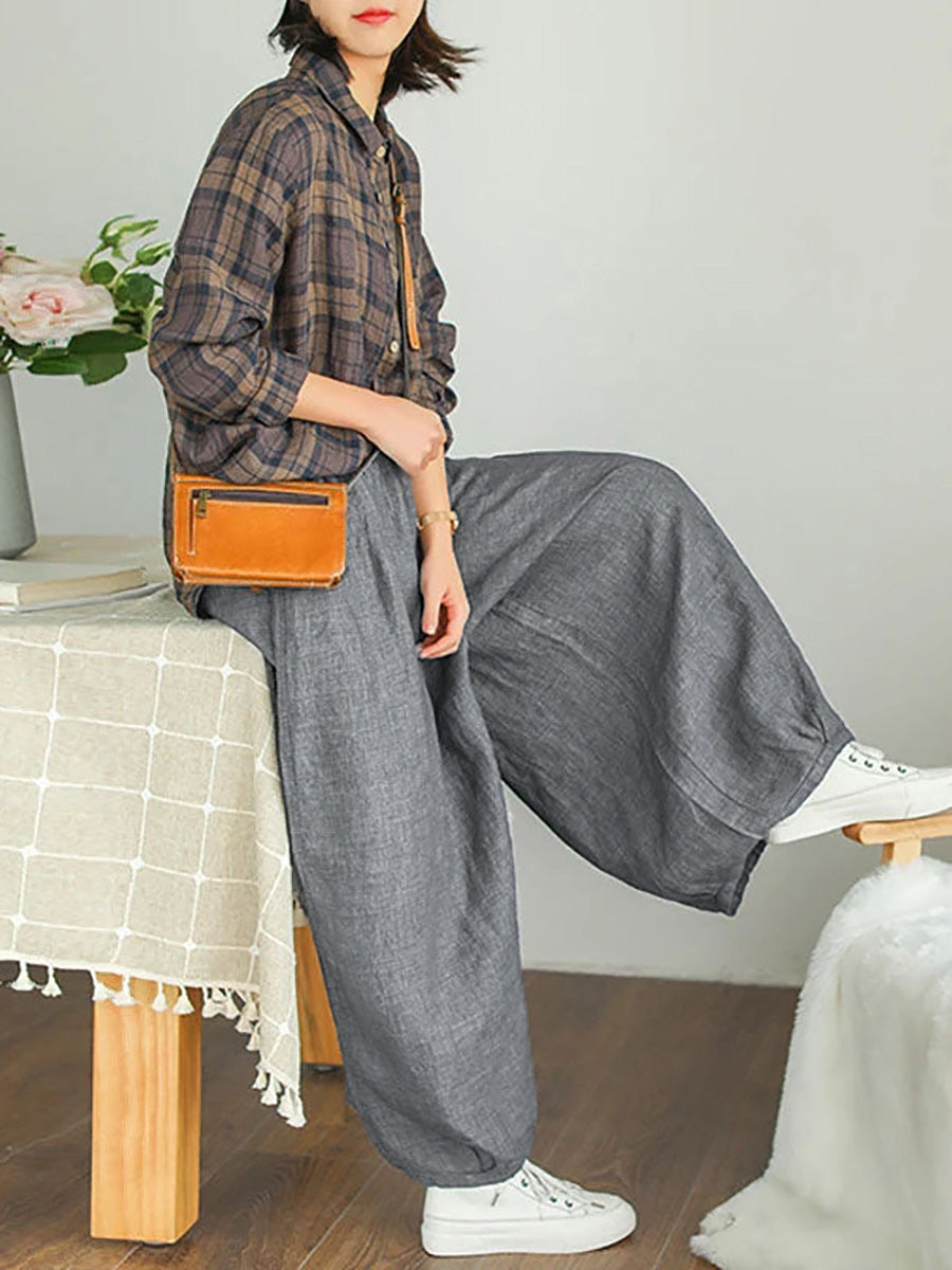 Adeline | Timeless Elastic Waist Wide Leg Linen Pants