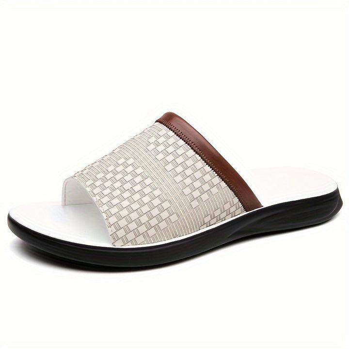 Aiden | Elegant Woven Slide Mens Sandals with Cushioned Sole